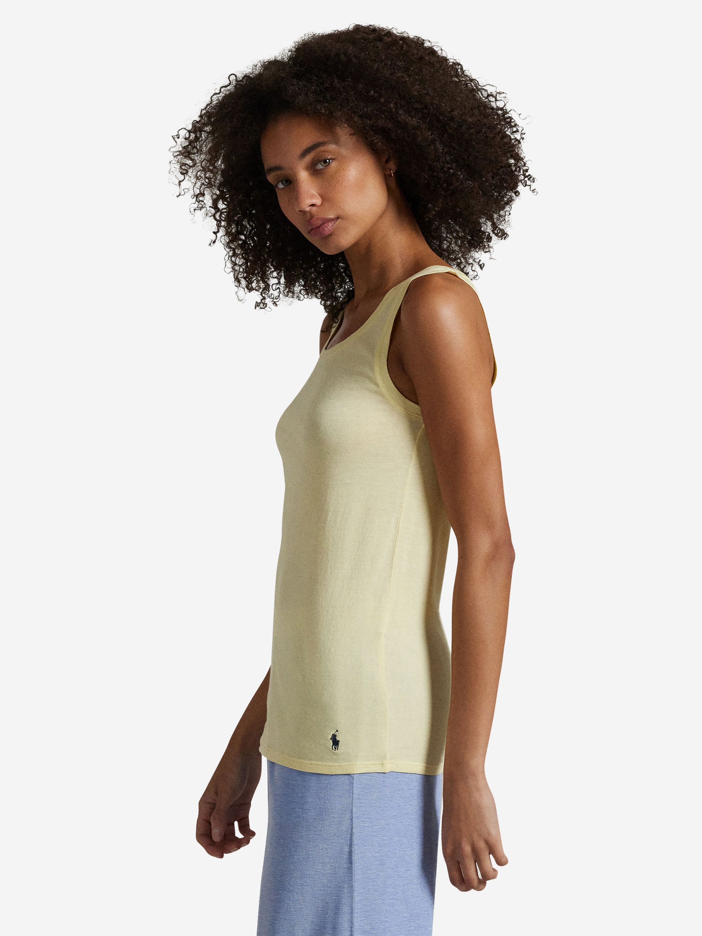 Polo Ralph Lauren Топ 'Whisper Weight Cotton' в светло-желтом цвете — фото 4