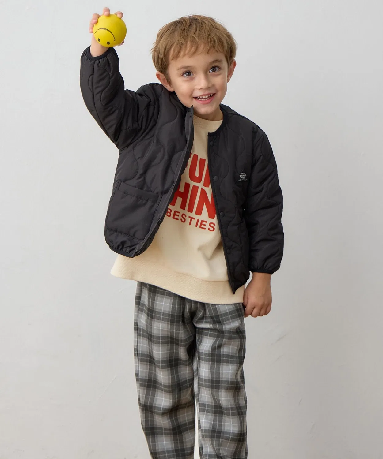 Куртка стёганая ANY KIDS с наполнителем, цвета хаки — фото 4