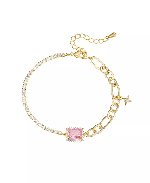 

Браслет с прямоугольным дизайном из кубического циркония Macy'S, gold