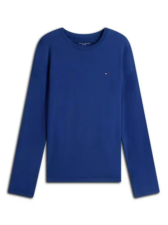 Пижамный комплект из эластичного хлопкового трикотажа, сине-белый Tommy Hilfiger — фото 4