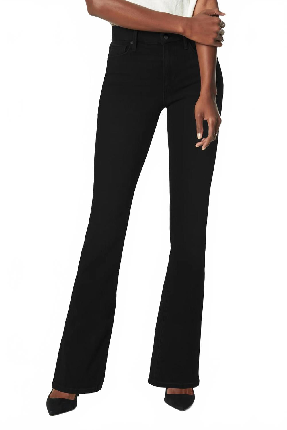 

Провокационные укороченные джинсы-бойфренды в черном цвете JOE'S Jeans