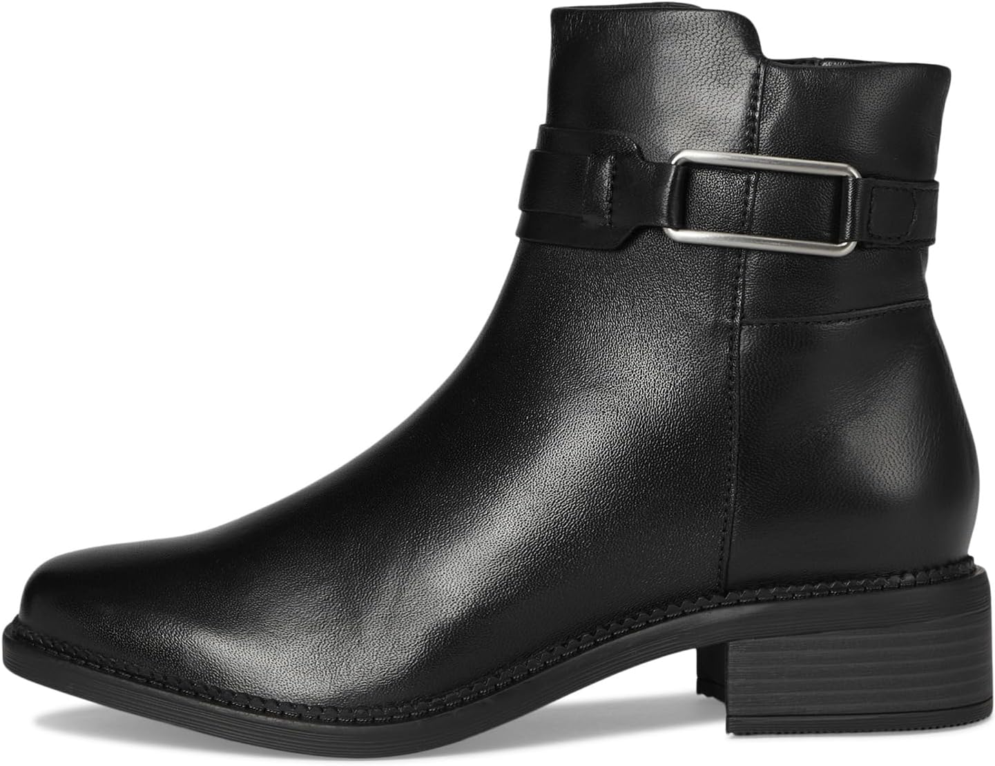 Ботильоны женские Clarks Maye Bella кожаные с декоративной пряжкой, черный — фото 4