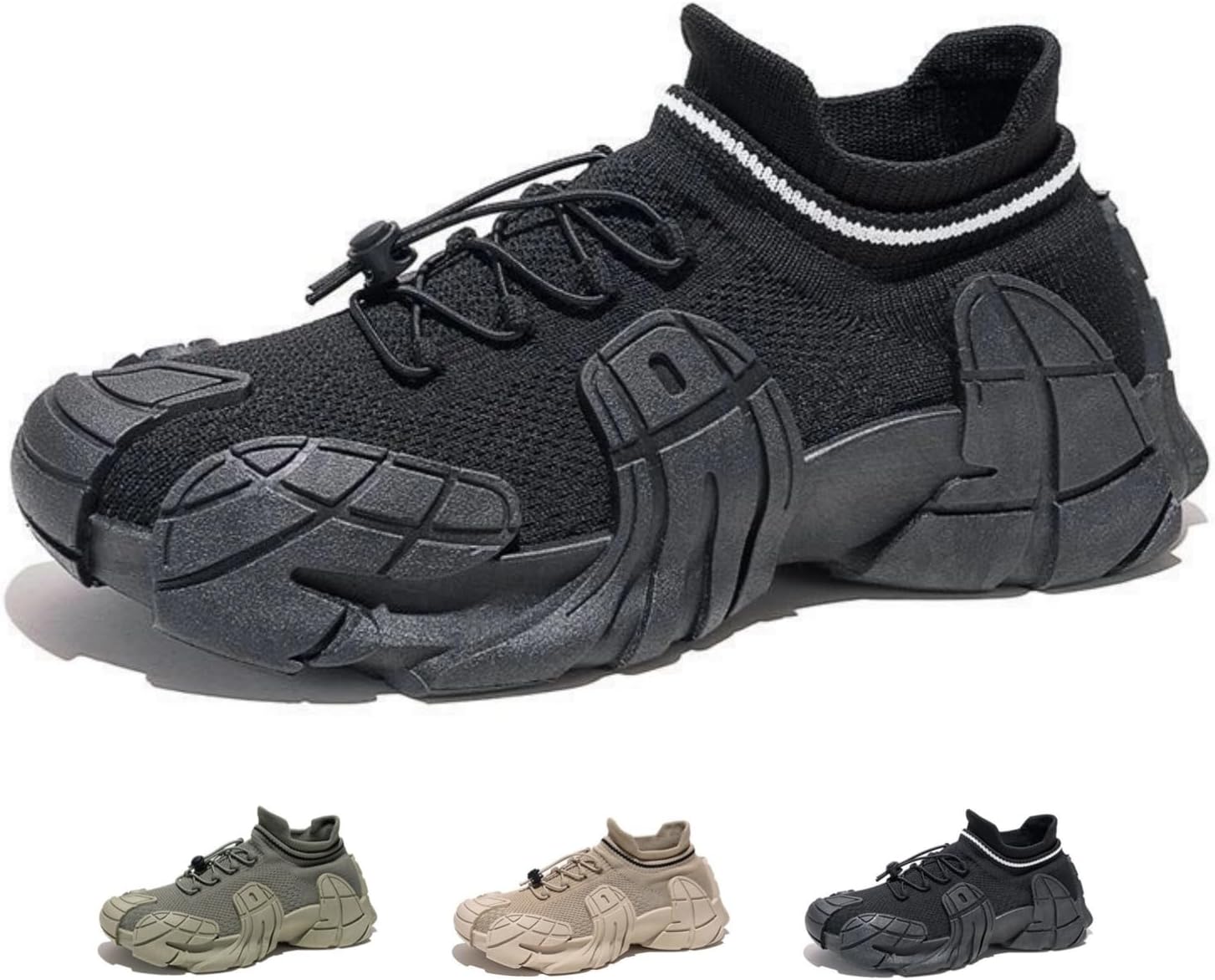 

Мужские модные кроссовки MACEFIL из сетки, дышащие, на массивной платформе, легкие, прочные, с нескользящей подошвой для активного отдыха и прогулок, черный