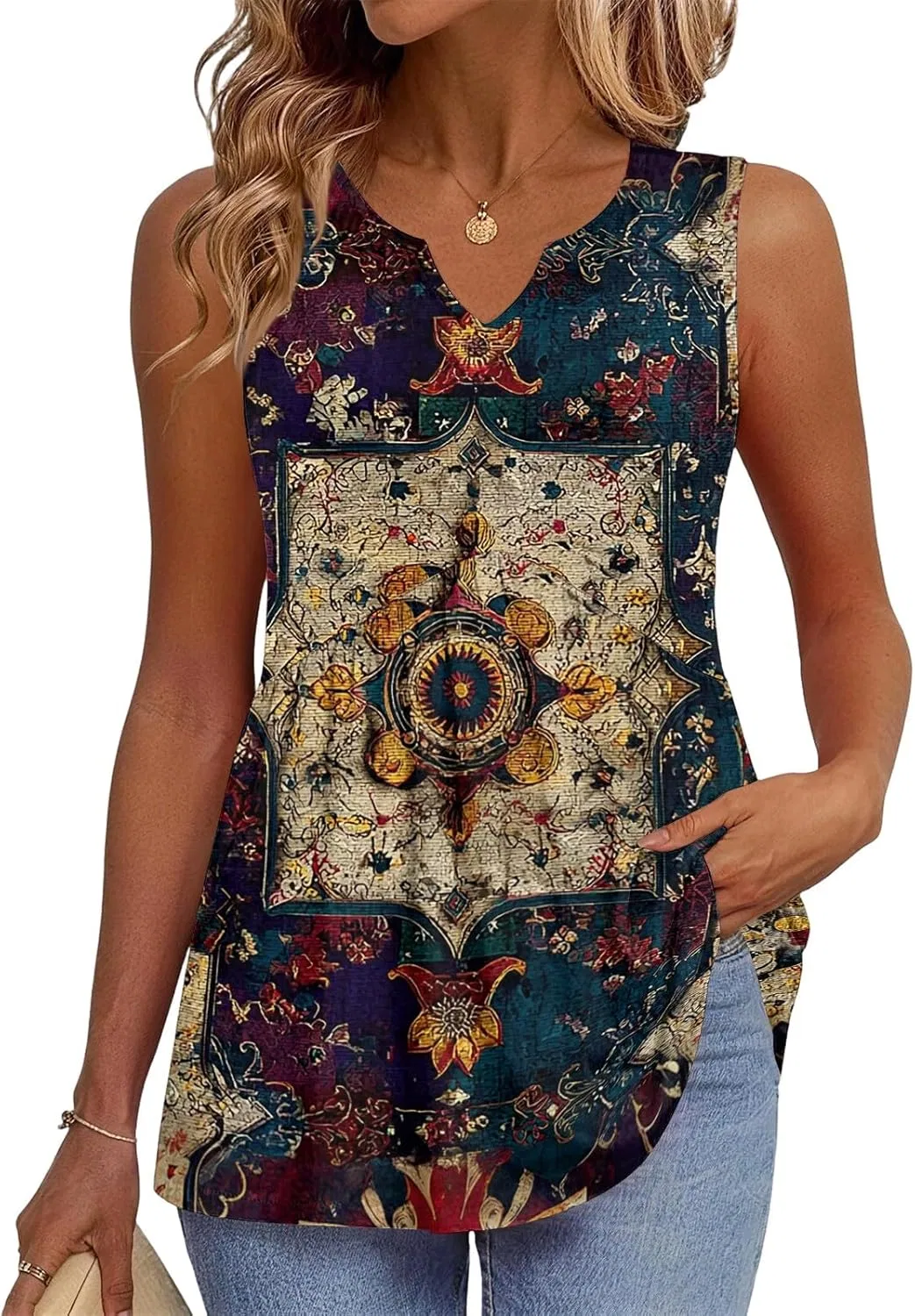 Женский топ V Neck, Navy