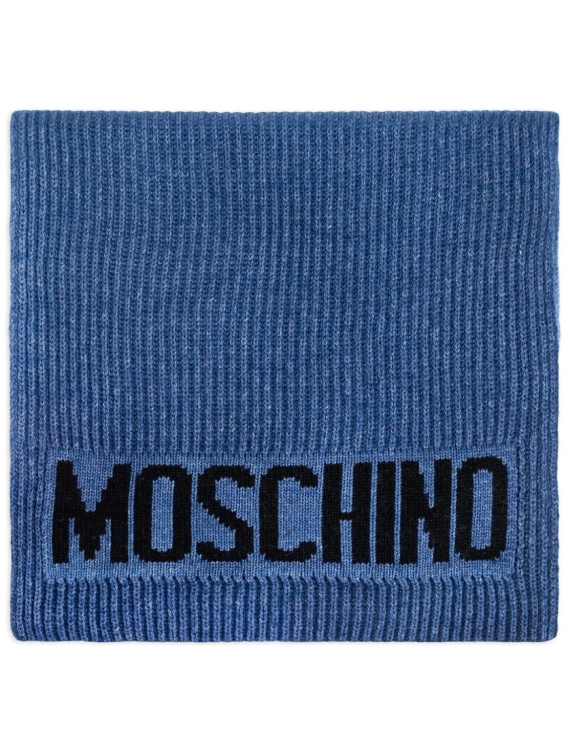 

Moschino шарф с логотипом, связанный интарсией, синий