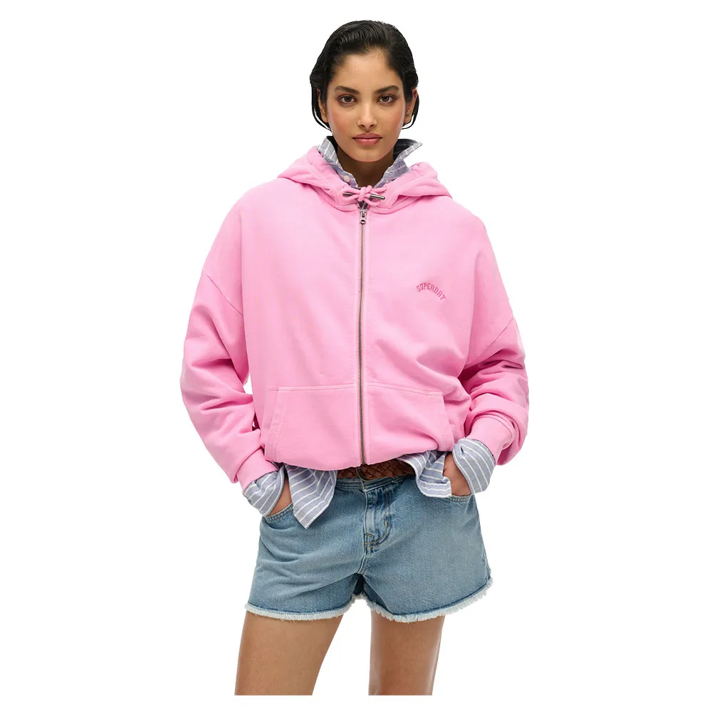 

Толстовка Superdry Essential Logo Gd half zip, розовый