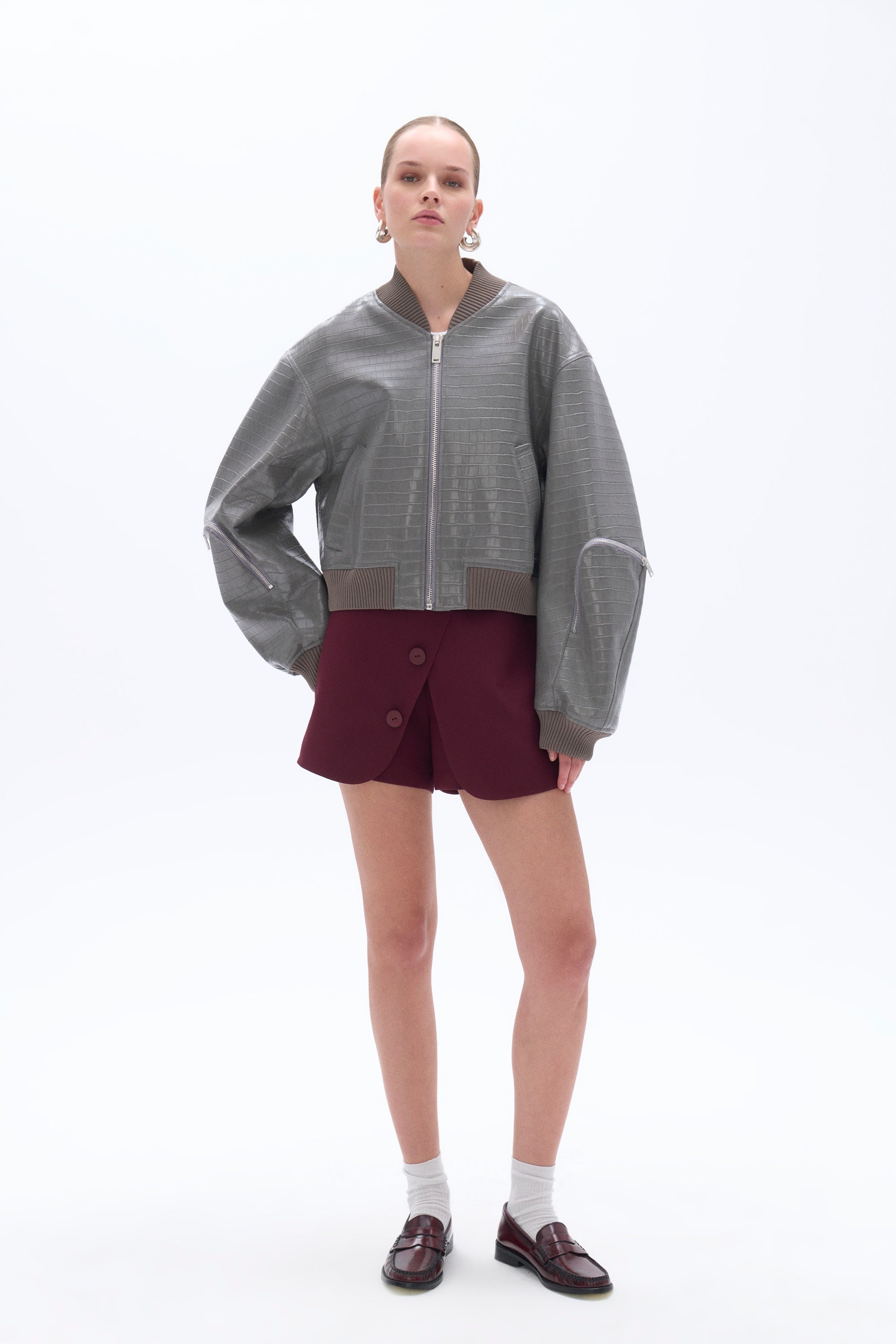 

Искусственная кожа Бомбер Nocturne, серый