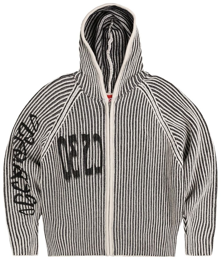 

Худи 032C Crusader Hoodie 'Black/White', черный