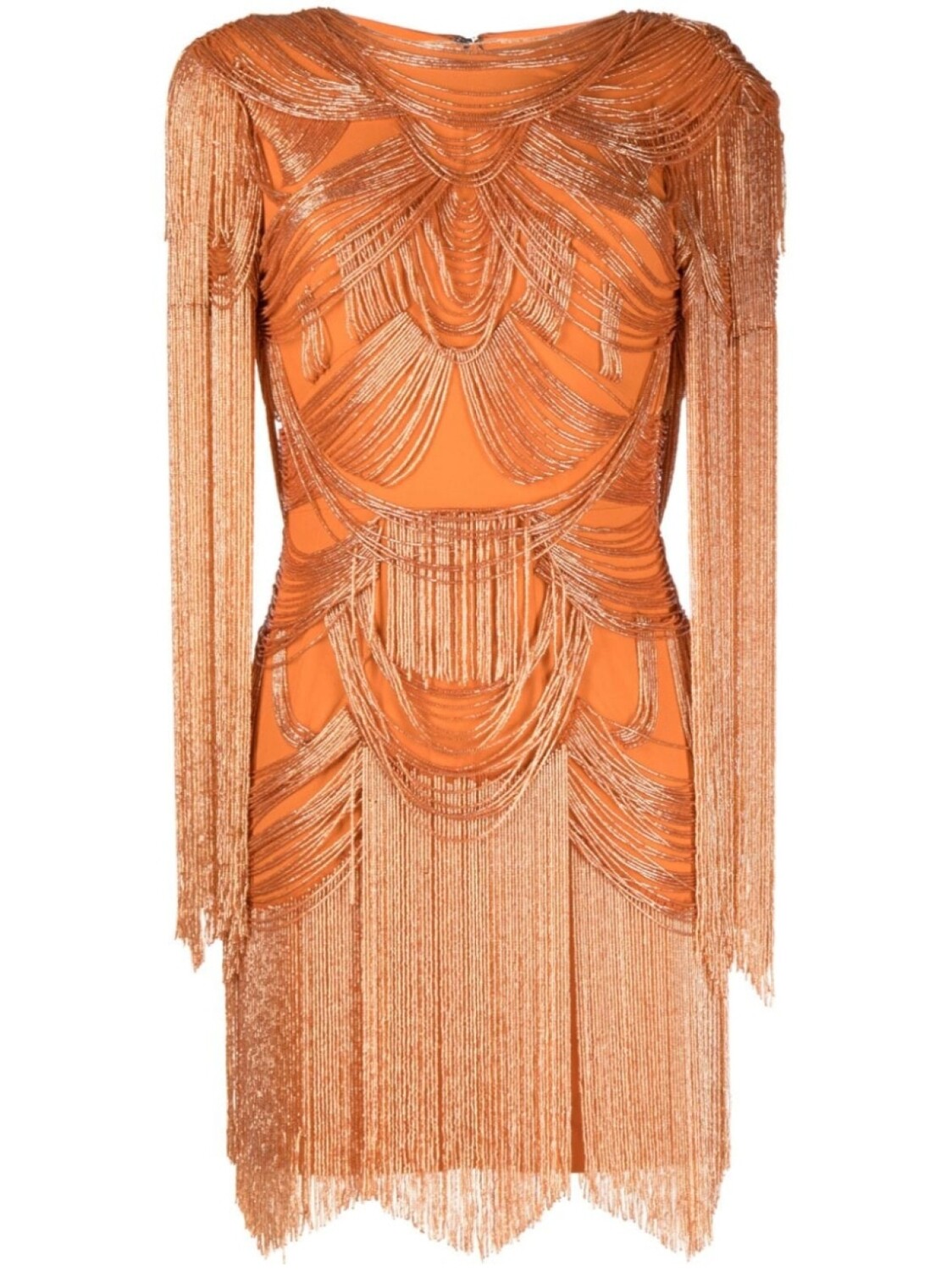 

Zuhair Murad платье мини с бахромой, оранжевый