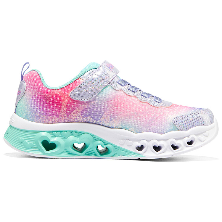 Кроссовки Flutter Heart Lights Kids Lifestyle GS Low-top Фиолетовый/розовый/зеленый Skechers — фото 2