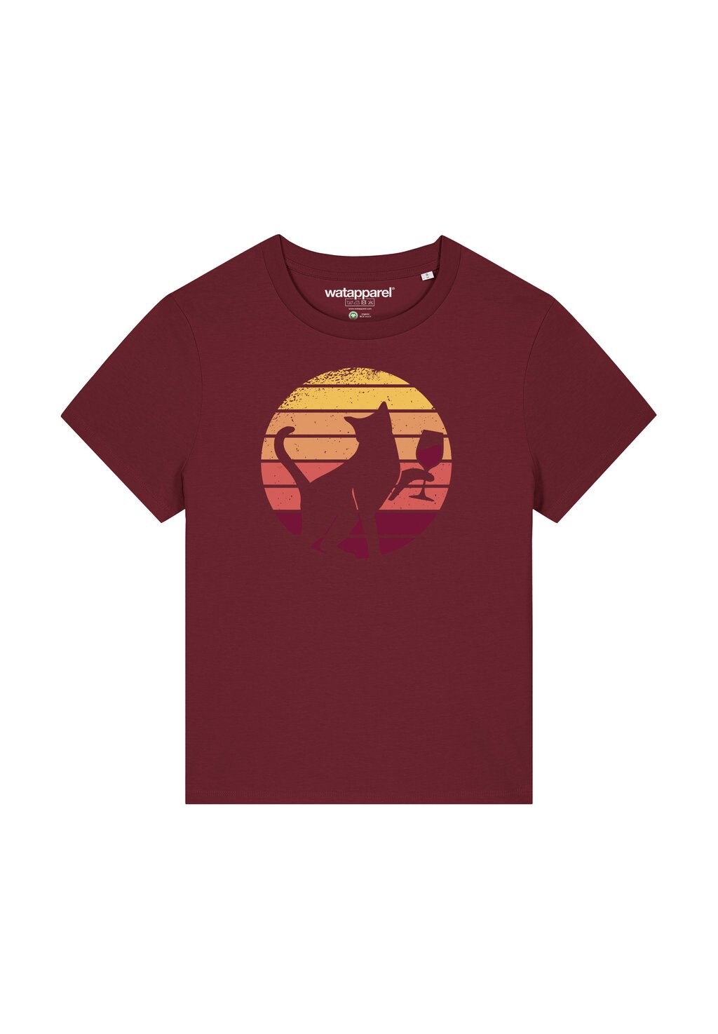 

Футболка с принтом SUNSET KATZE watapparel, темно-красный
