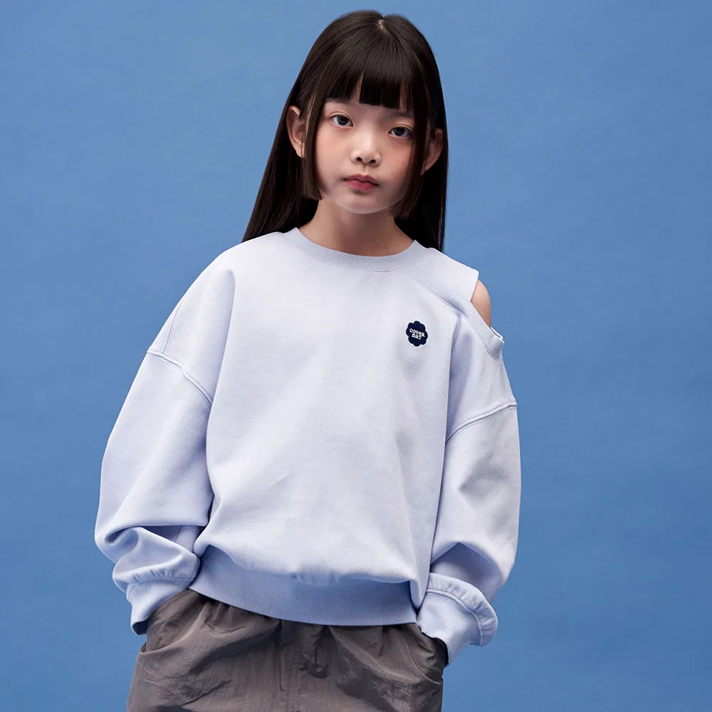 Детский свитшот Covernat Kids Clover с открытыми плечами, светло-голубой