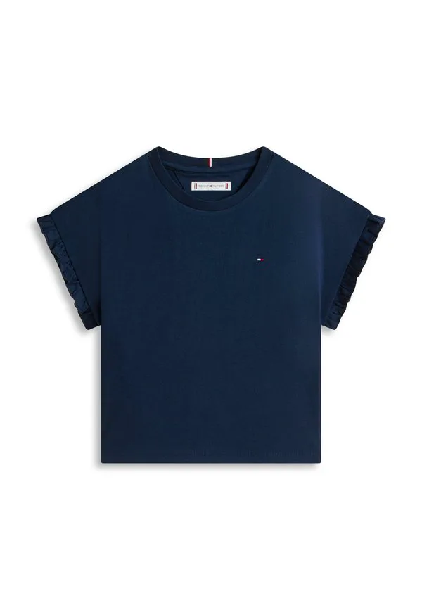 Базовая футболка свободного кроя с оборками на манжетах. Tommy Hilfiger, Dark Night Navy — фото 4