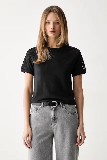Футболка с кружевными вставками LACE CALI T Adidas Originals, черный