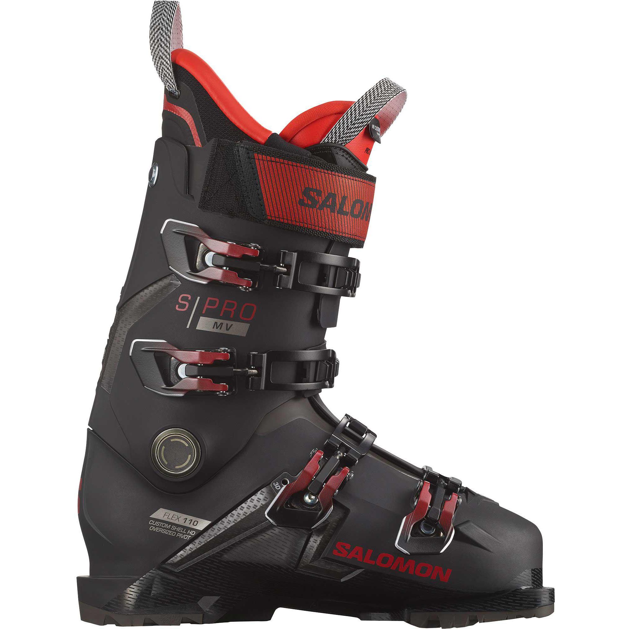 

Мужские горнолыжные ботинки S/PRO MV 110, размер 24. Salomon, Black/Red/Beluga