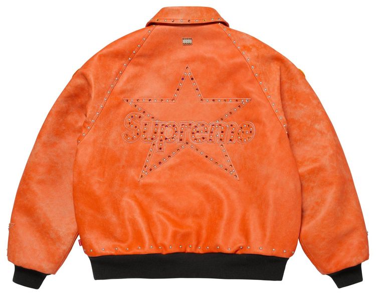 Куртка Supreme x Vanson Leathers x BB Simon, оранжевый — фото 2