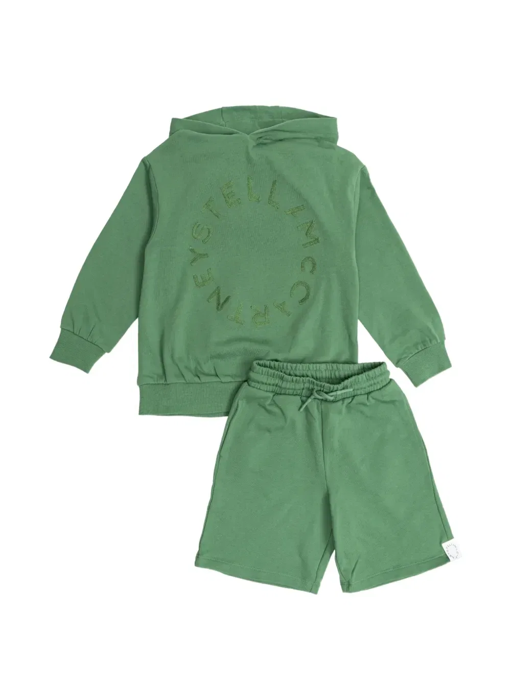 Спортивный костюм с вышивкой Stella McCartney Kids, зеленый
