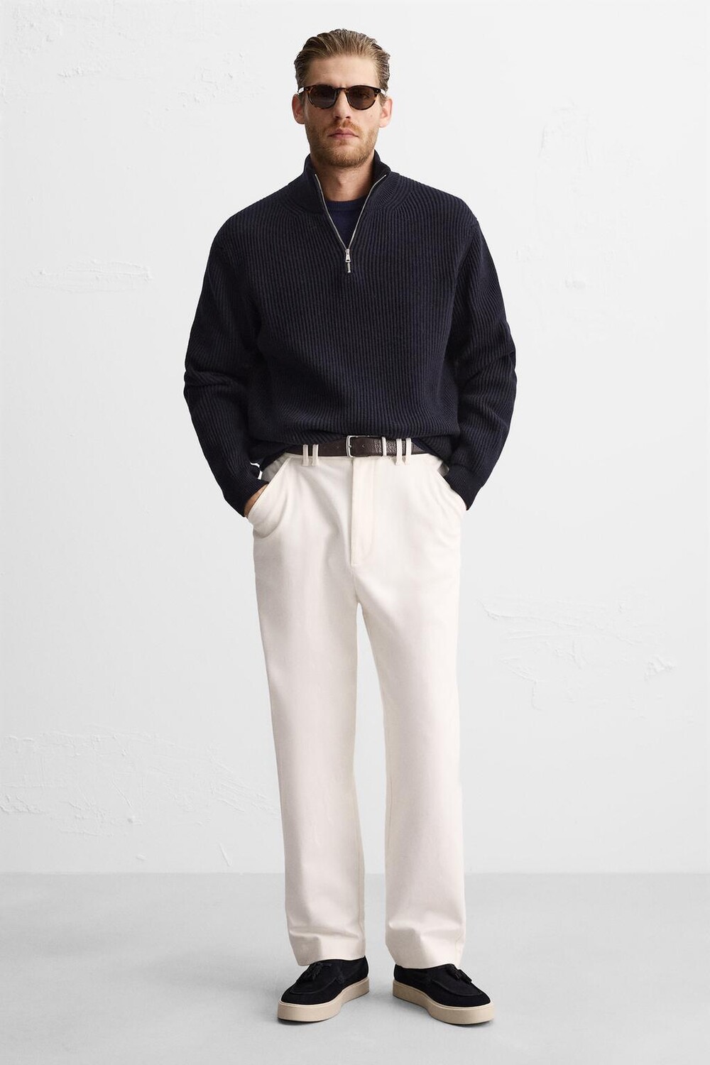 

Кожаные лоферы с кисточками ZARA, синий