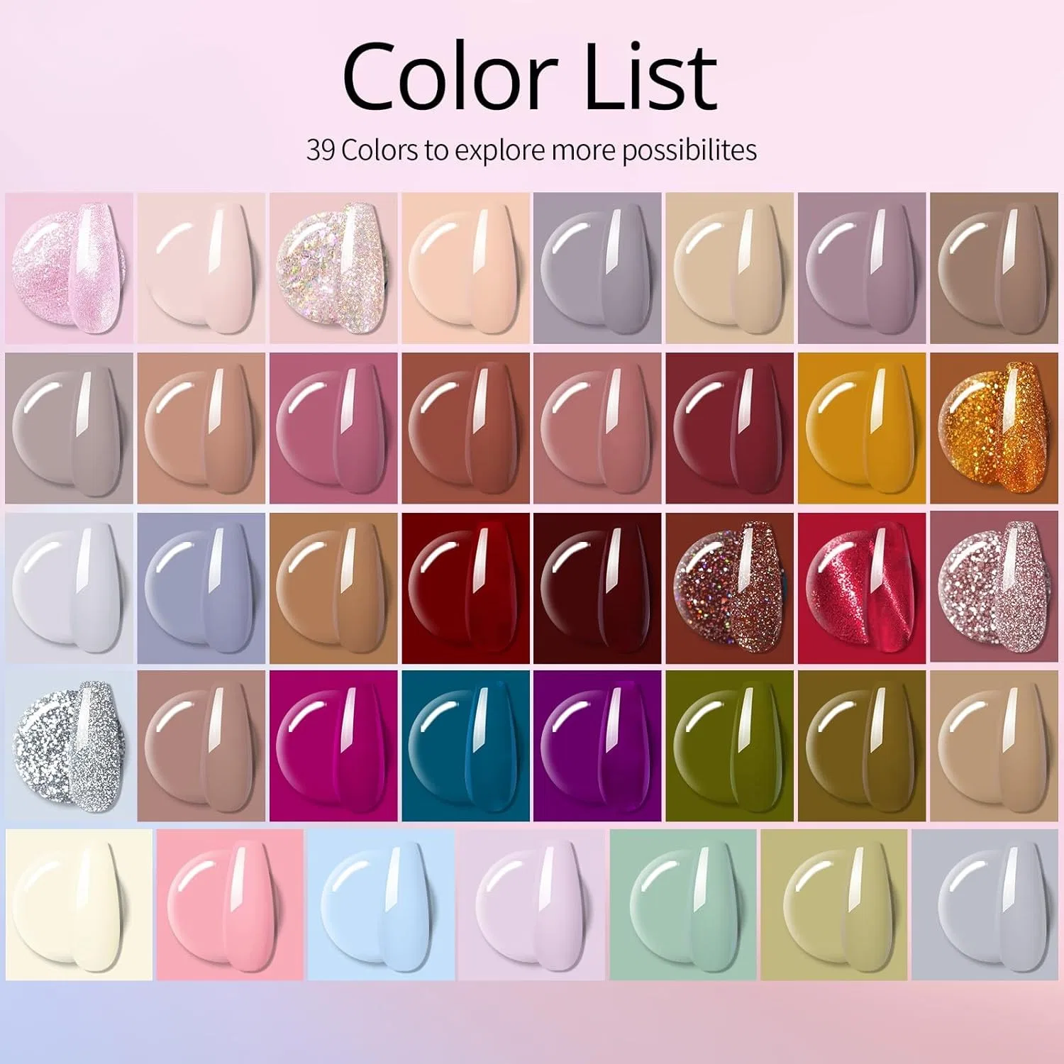 Набор для гель-лака с УФ-лампой «Nude» 39 цветов от UR SUGAR Ur Sugar, Classic Colour — фото 2