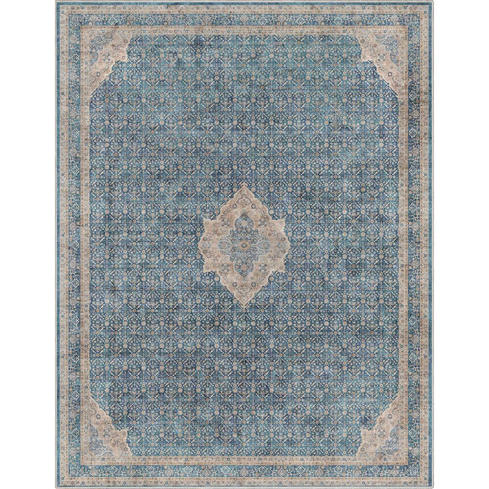 

Хорошо тканый винтажный персидский ковер Asha Lilith Well Woven, синий