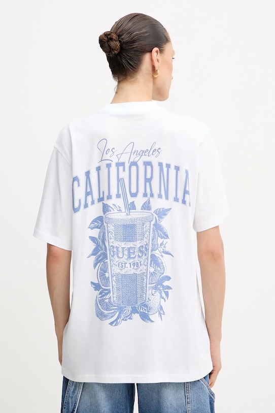 

Хлопковая футболка Guess, белый