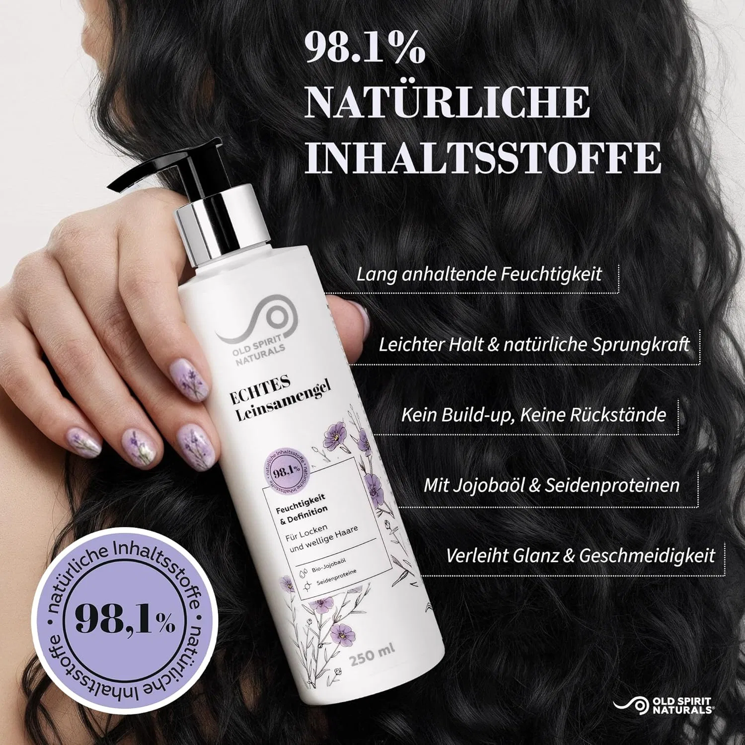 Гель из льняного семени для укладки кудрявых волос «Flaxseed Gel» Old Spirit Naturals — фото 4