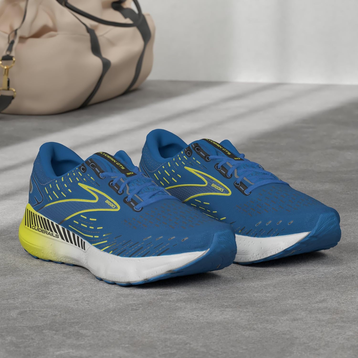 Мужские беговые кроссовки Brooks Glycerin GTS 20 с поддержкой, белый/синий — фото 2