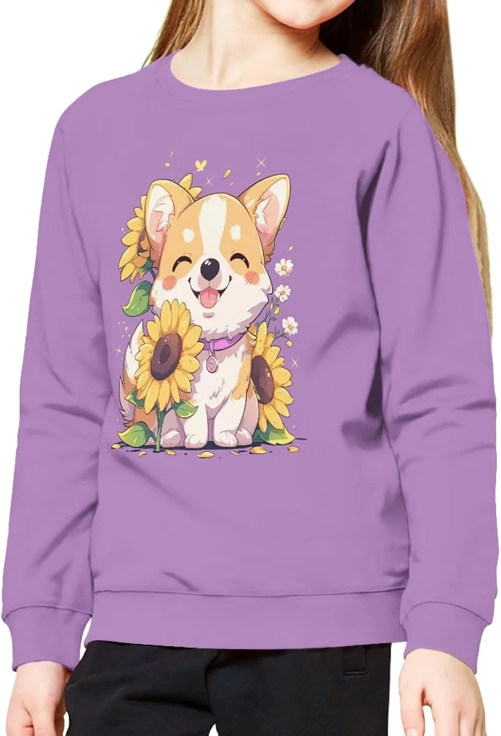 Детский свитшот ZPINXIGN Corgi Sunflower 2