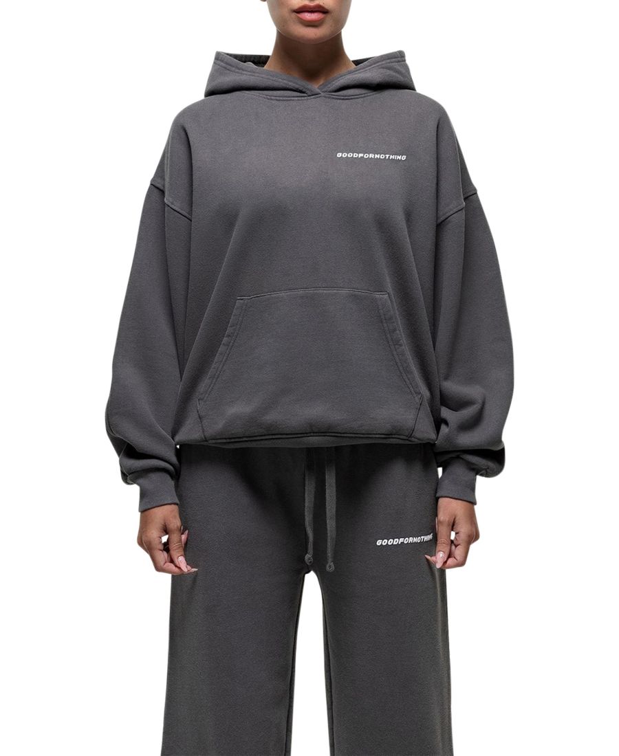 

Женская винтажная серая свободная толстовка с капюшоном Good For Nothing, Grey