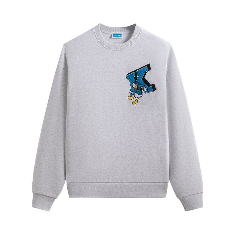 

Толстовка Kith x Disney Donald Duck Varsity Vintage Nelson Crewneck Light Heather Grey, серый