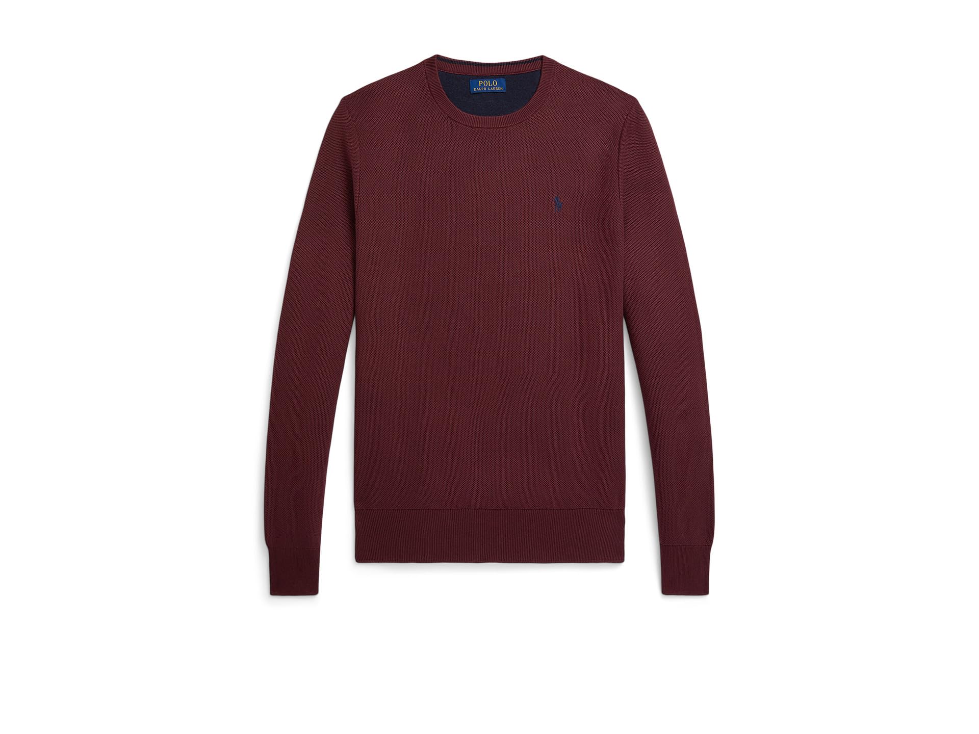

Свитер Polo Ralph Lauren Mesh-knit Cotton Crewneck Sweater, цвет Red Wine