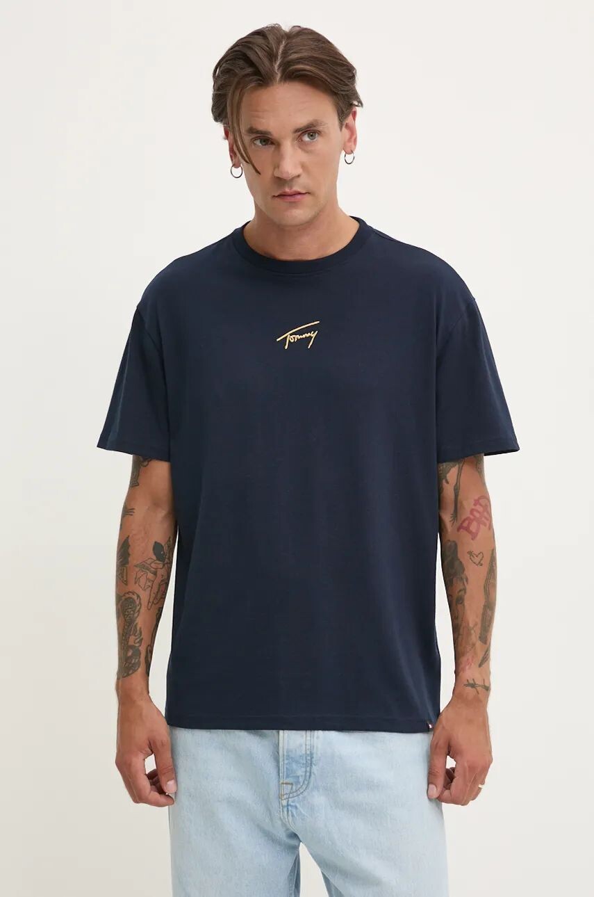 

Хлопковая футболка Tommy Jeans, темно-синий