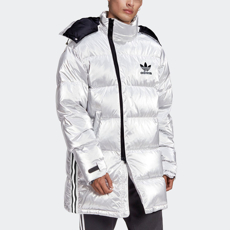 Пуховик мужской серебристый Adidas Originals, цвет Silver — фото 3