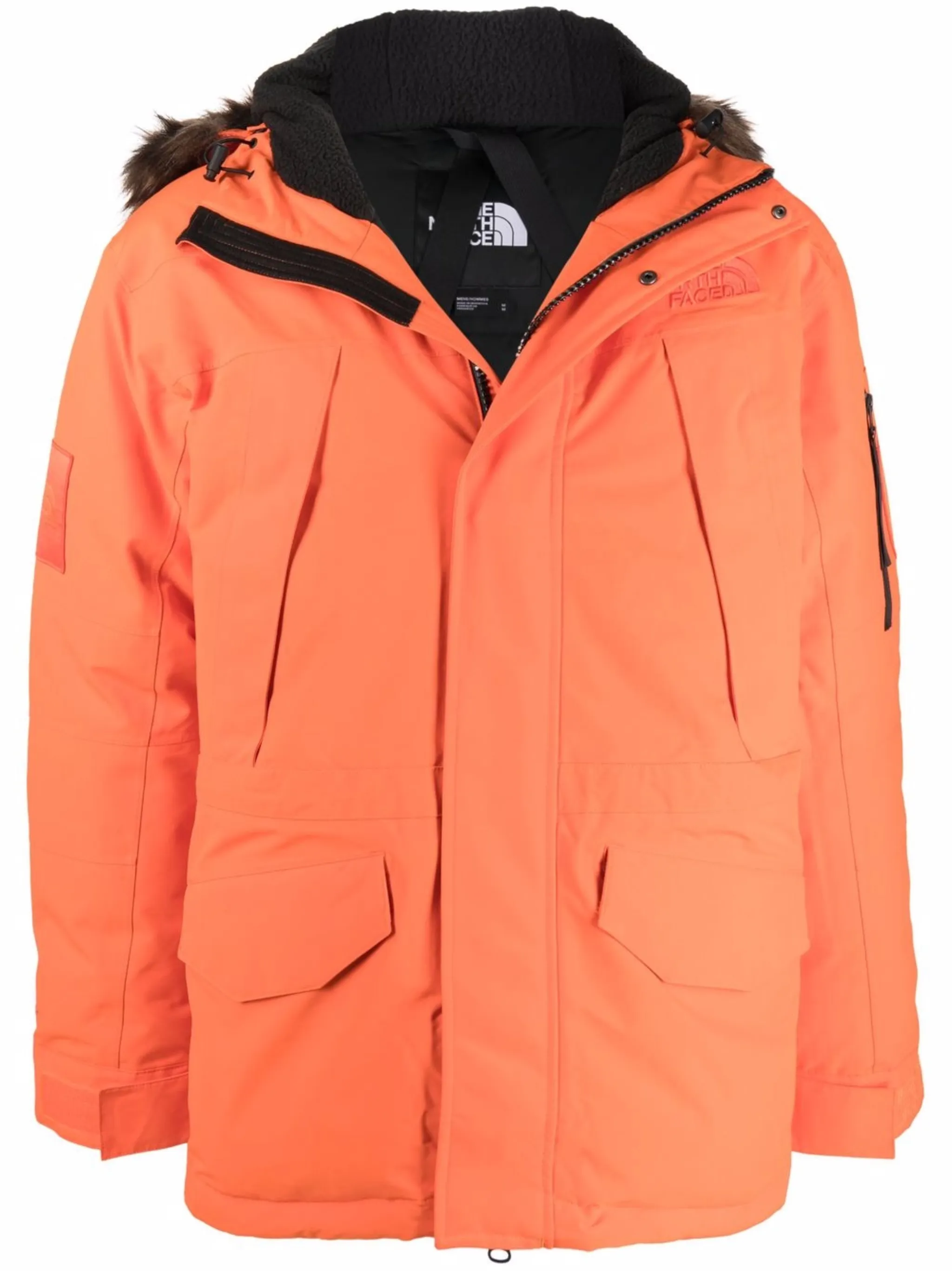 

Пуховик с искусственным мехом The North Face, оранжевый