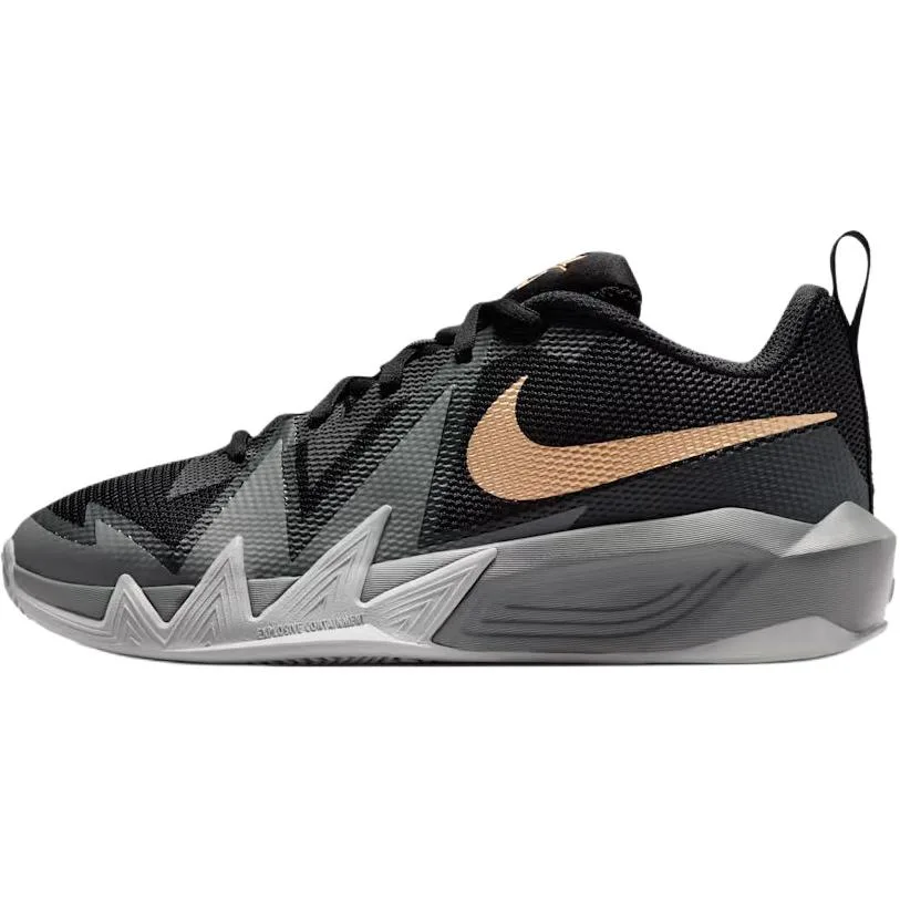 Nike Детские баскетбольные кроссовки low top дышащие черно-серые