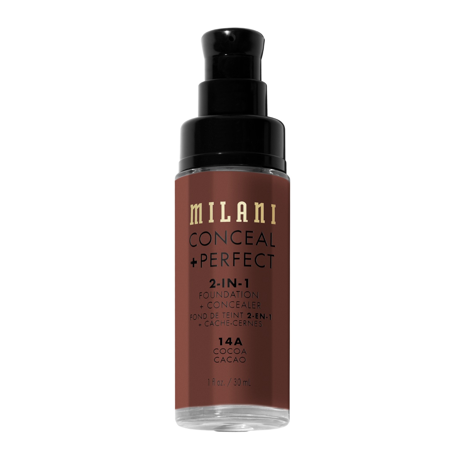 Тональный крем для лица conceal + perfect 2in1 Milani, 14a - cocoa, объем 30 мл — фото 3