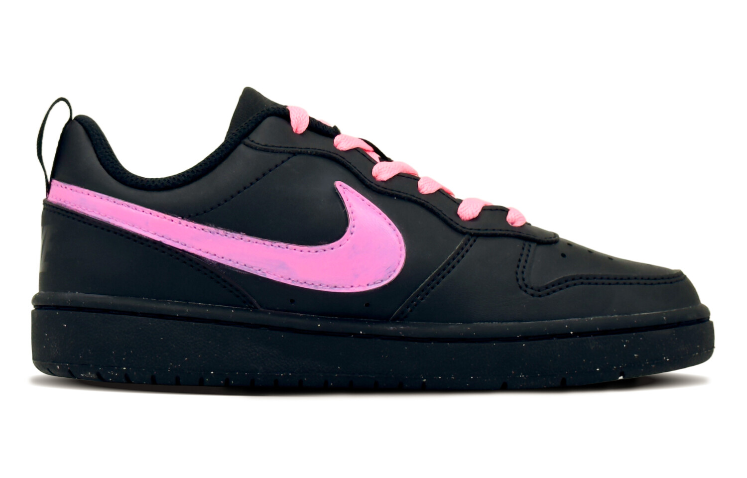 

Кроссовки Nike Court Borough Skateboard Shoes Women's Low-Top Black Pink, черный