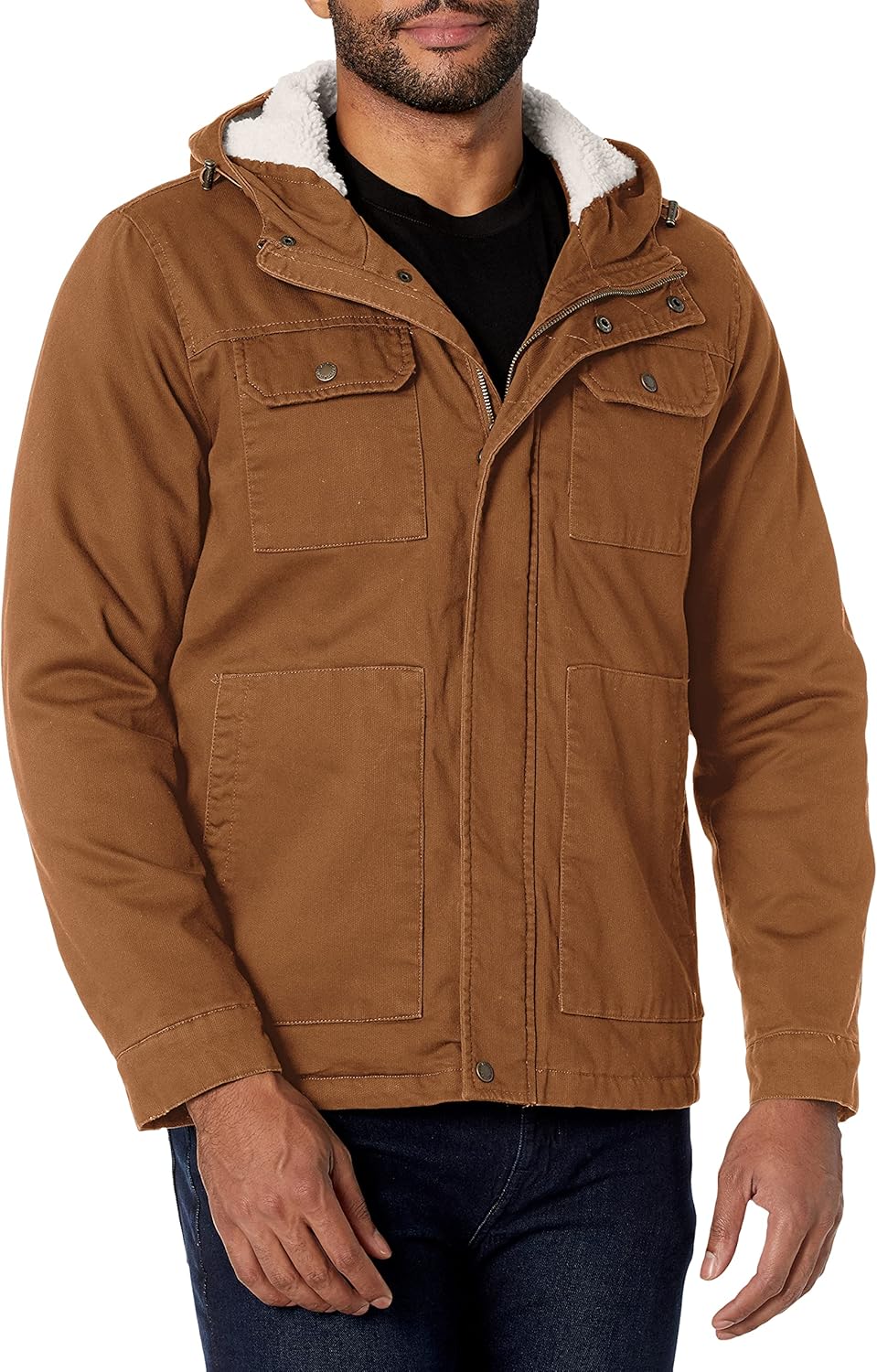 

Мужская куртка Levi's Legacy из выстиранного хлопка с капюшоном в стиле милитари, Worker Brown