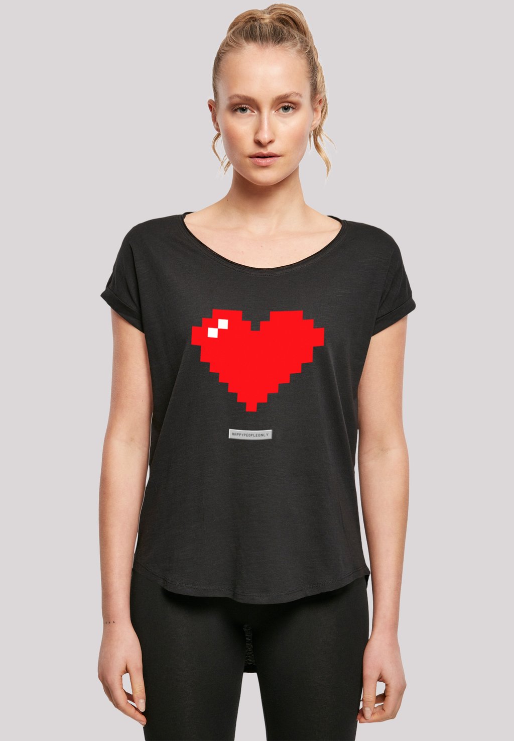 

Футболка с принтом PIXEL HERZ HAPPY PEOPLE F4NT4STIC, черный