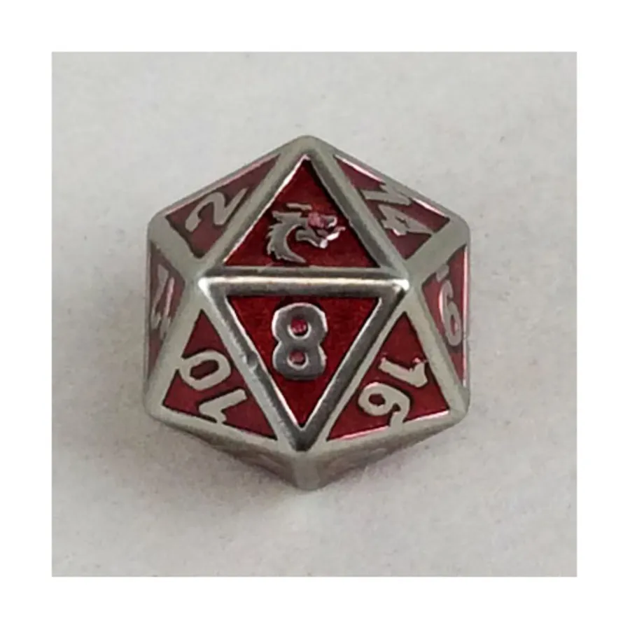 

d20 Красный металлик, Metal Dice - Elven Forged