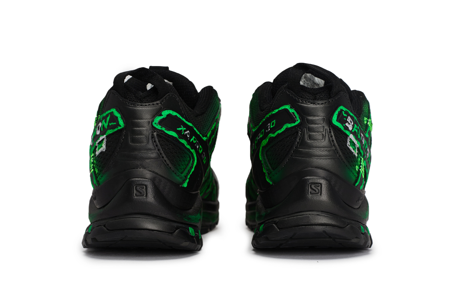 Дышащие низкие кроссовки для бега XA PRO 3D LA YAUTE унисекс Neon SALOMON, черный/серебряный/зеленый — фото 4