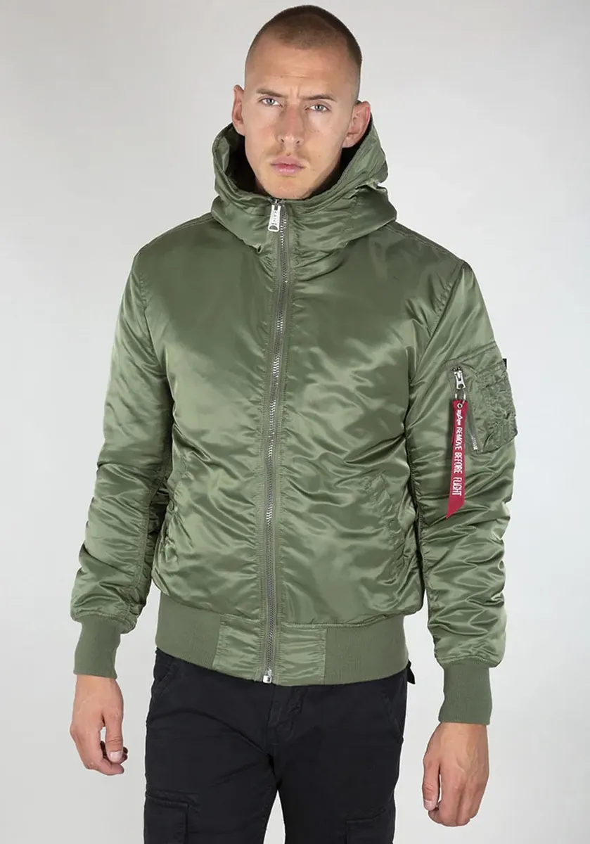 

Куртка-бомбер Alpha Industries "MA-1 HOODED", с капюшоном, зеленый