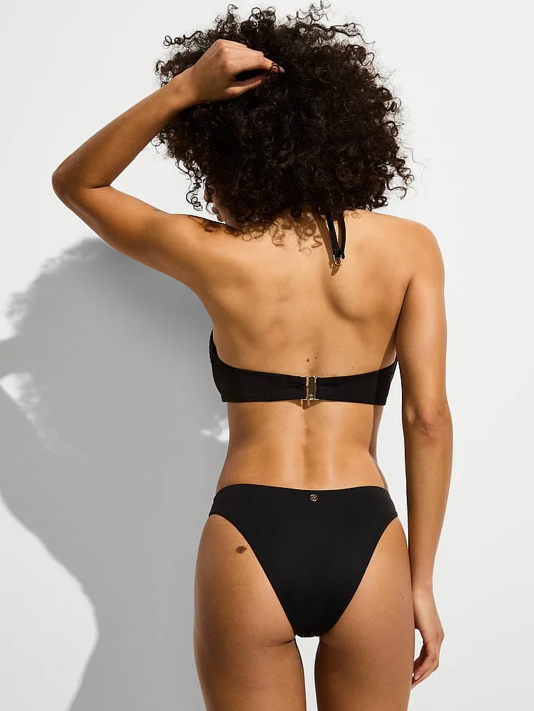 Топ бикини Victoria's Secret Essential Bombshell с пуш-ап, украшенный стразами, черный — фото 2