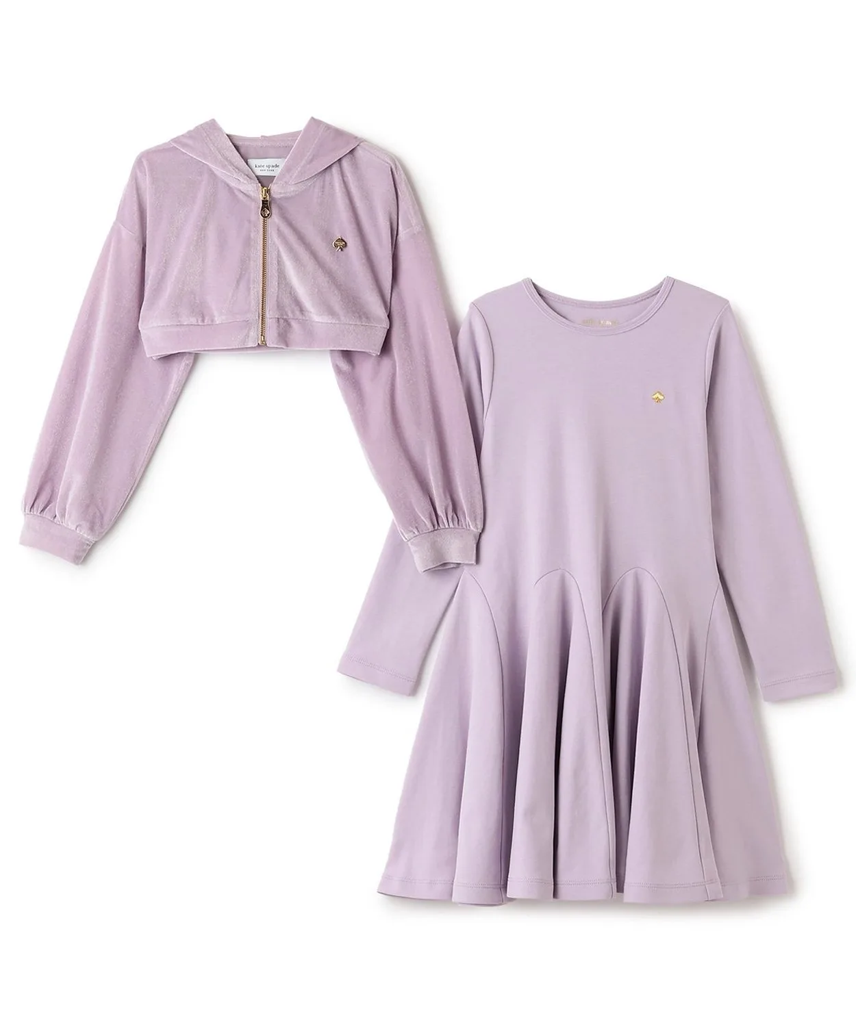 Детский комплект kate spade new york kids: парка из сияющего велюра и платье — фото 3