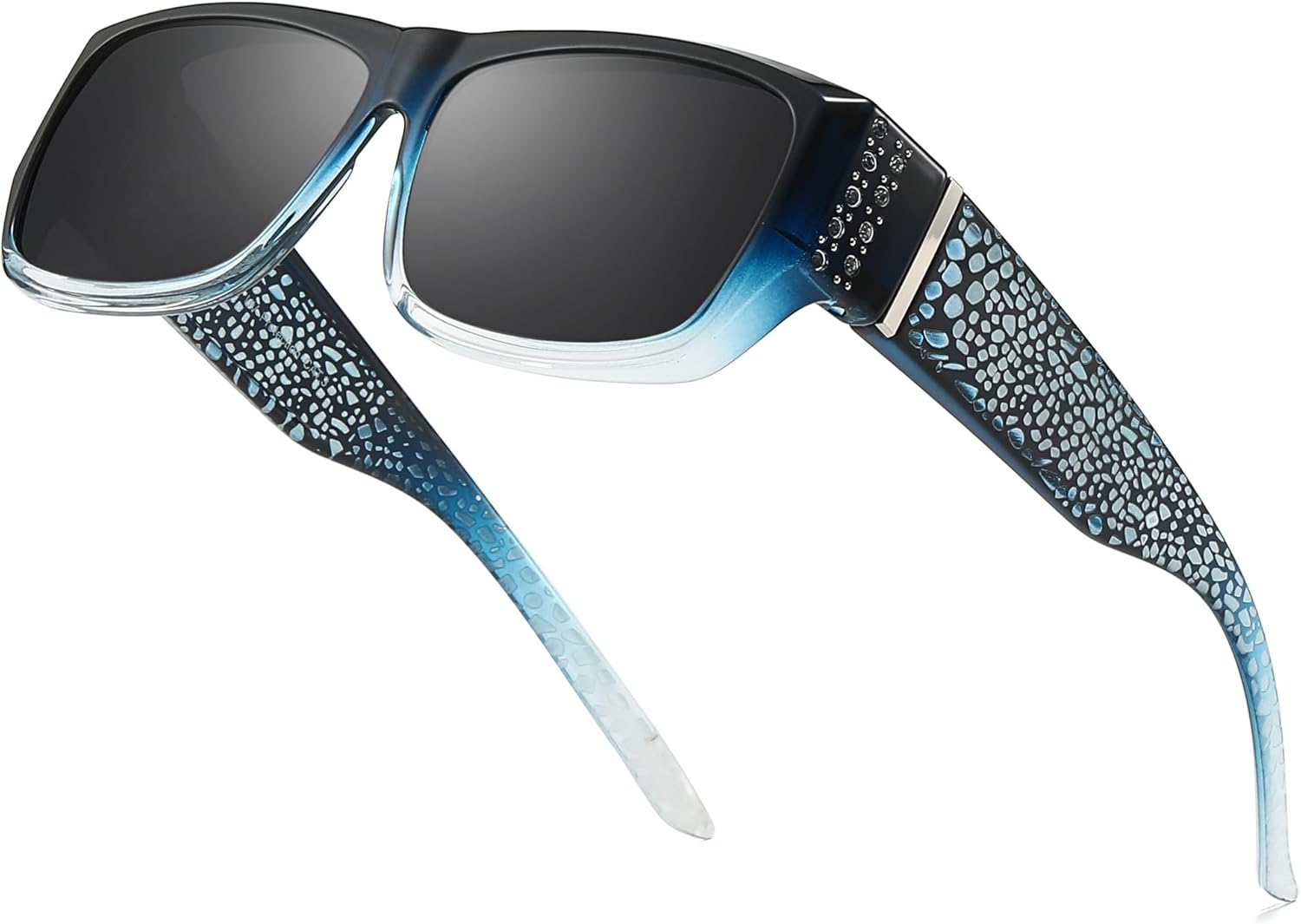 

Солнцезащитные очки Trysee для женщин, надеваемые поверх очков, с прямоугольной формой и стразами, обеспечивают защиту от УФ-излучения при вождении (TS4204), C05 Gradient Blue