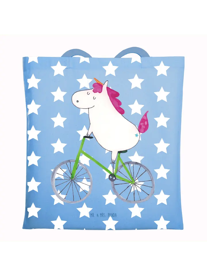

Сумка для переноски Mr & Mrs Panda Einhorn Radfahrer ohne Spruch, небесно-синий