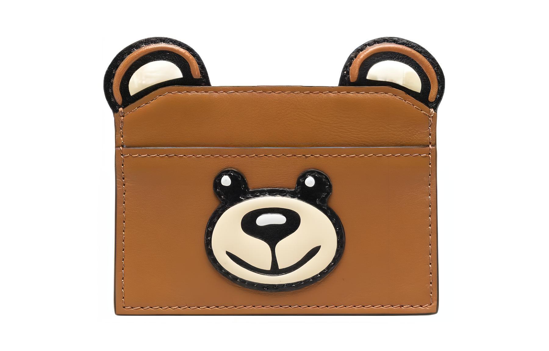 

MOSCHINO Женский картхолдер из телячьей кожи коричневый