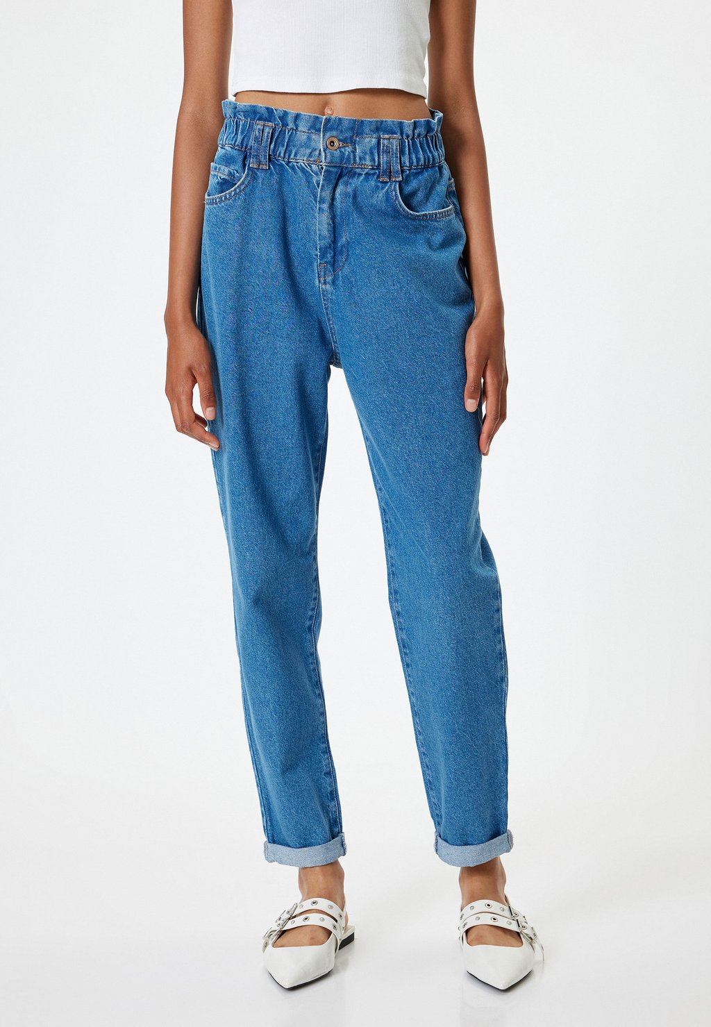

Джинсы прямого кроя ELASTIC WAIST MOM Koton, синий деним