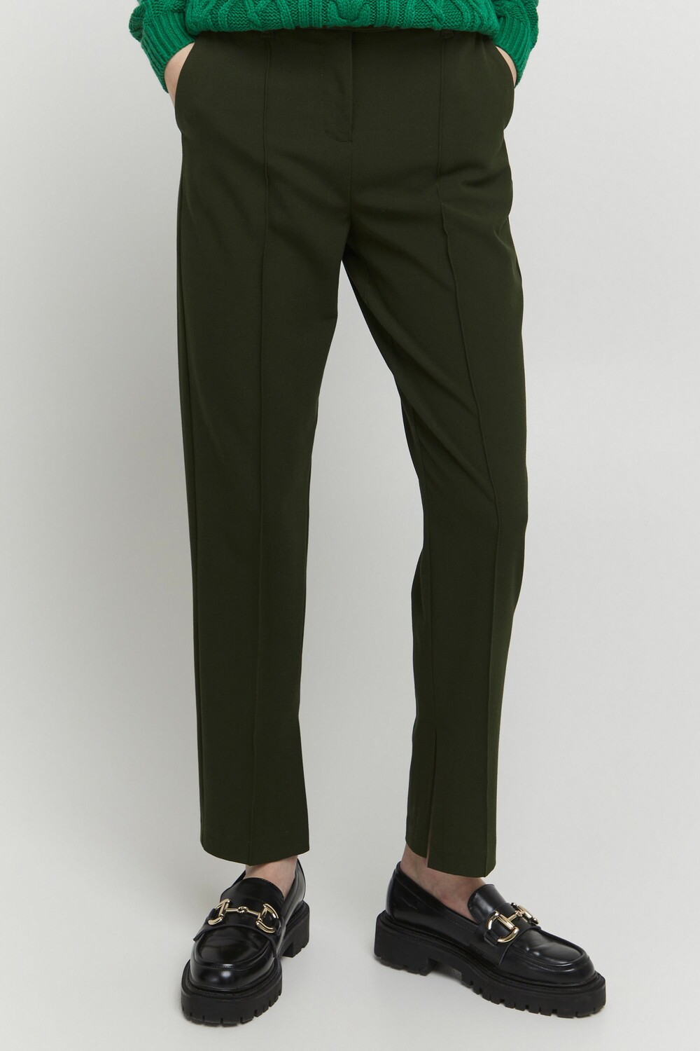 

Брюки b.young Stoffhose BYDANTA SLIT PANTS 2 20811798, зеленый