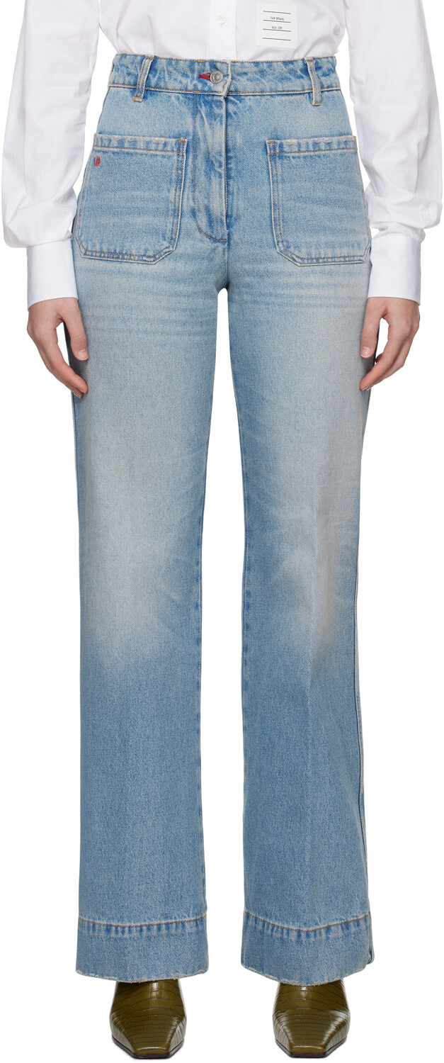 

Синие джинсы Alina с высокой талией Victoria Beckham, Pale blue wash